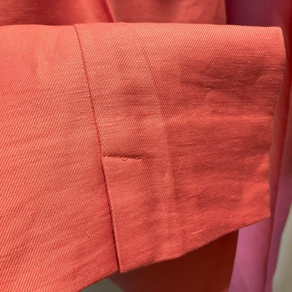 Ann Taylor Loft Woman Petite Size 10 Hot Pink Lined Linen Slacks - Picture 5 of 7